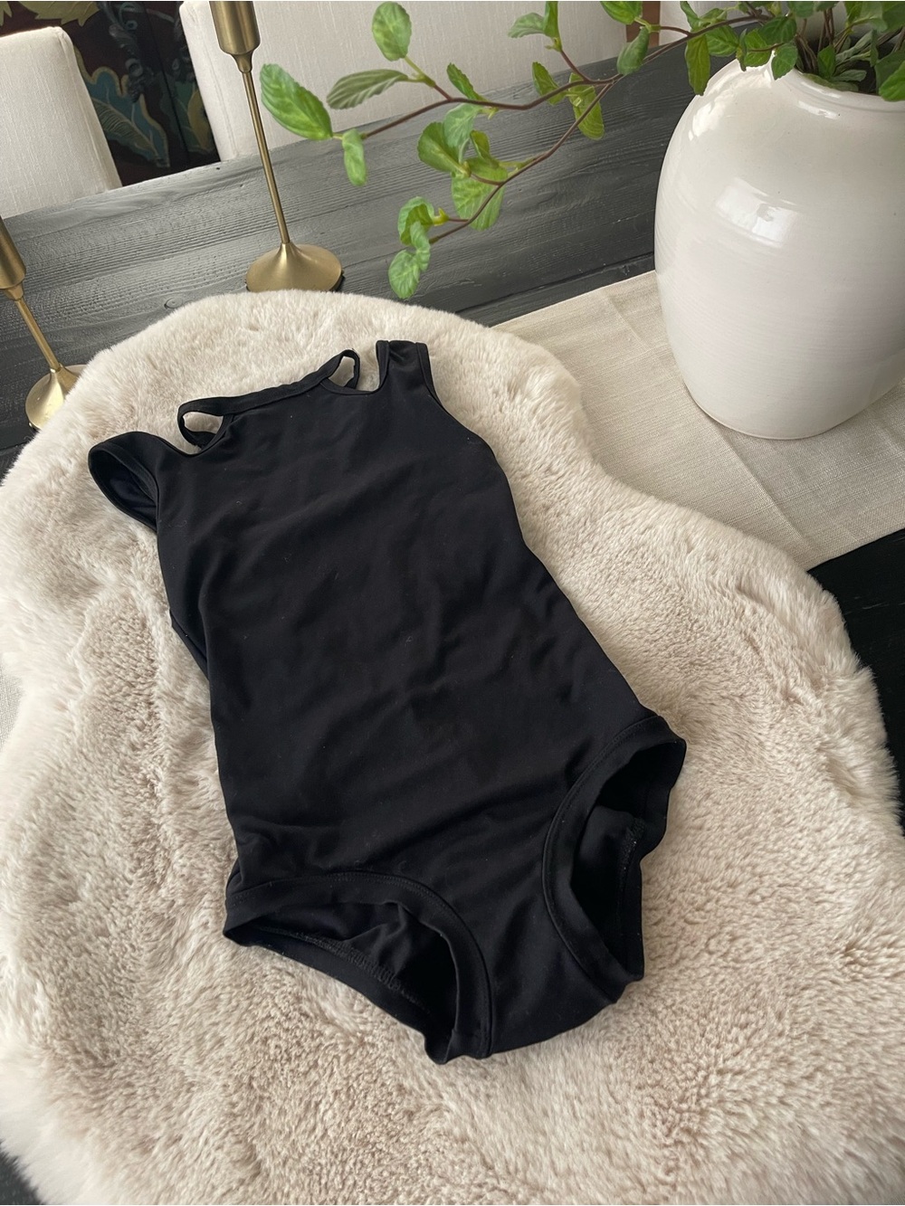 Five dancewear black leotard sz XSMALL